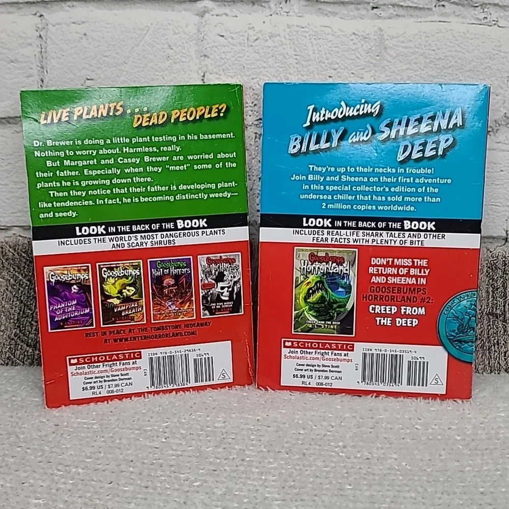 Goosebumps Series #2 Deep Trouble & #22 Stay Out of the Basement Paperback Books